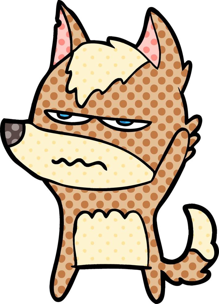 cartoon annoyed wolf vector