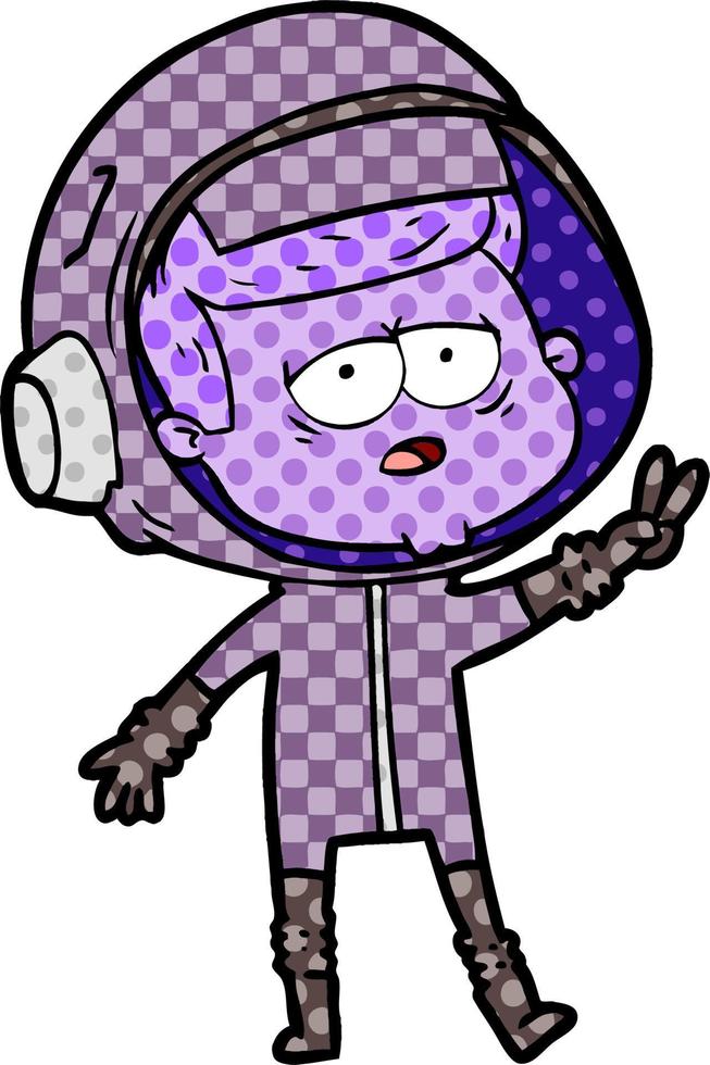 cartoon tired astronaut vector