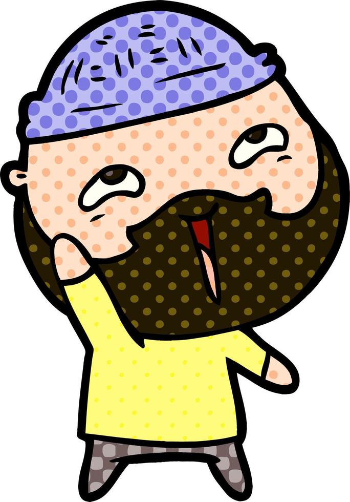 cartoon happy bearded man vector