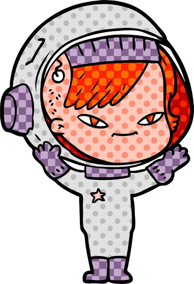 cartoon astronaut woman vector