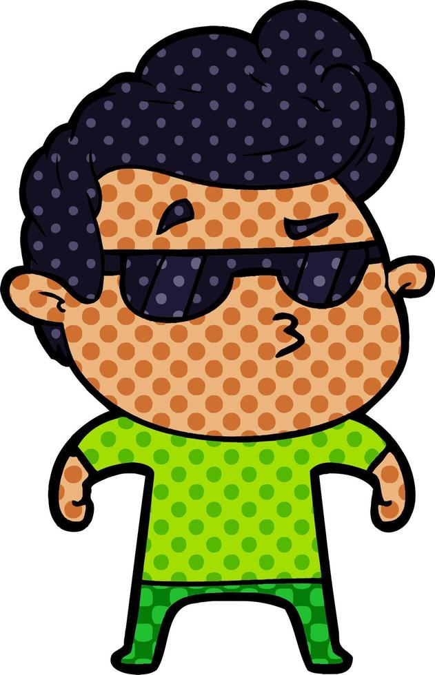 cartoon cool guy vector