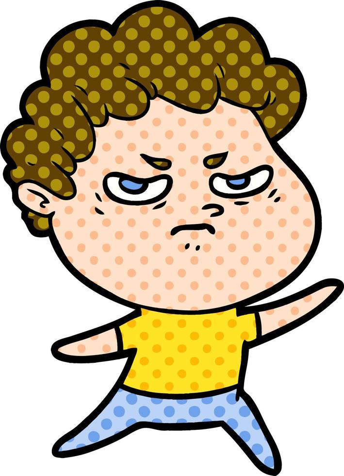 cartoon angry man vector