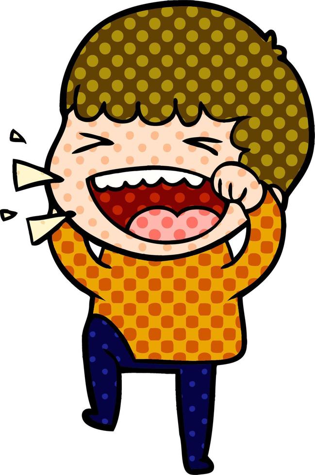 cartoon laughing man vector