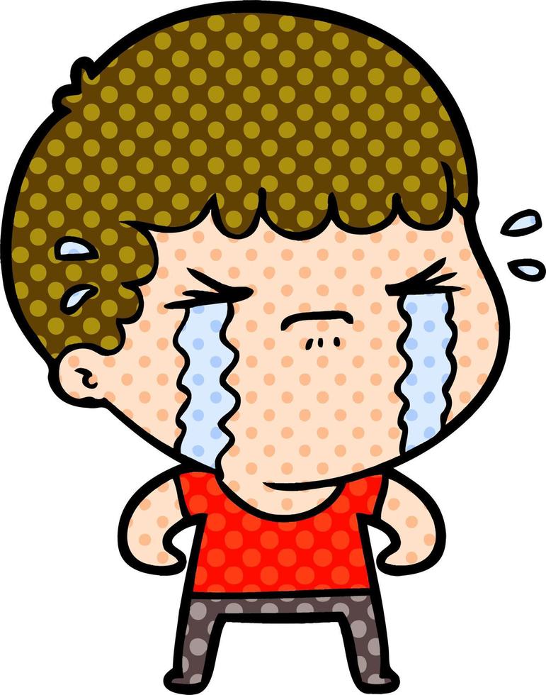 cartoon man crying vector