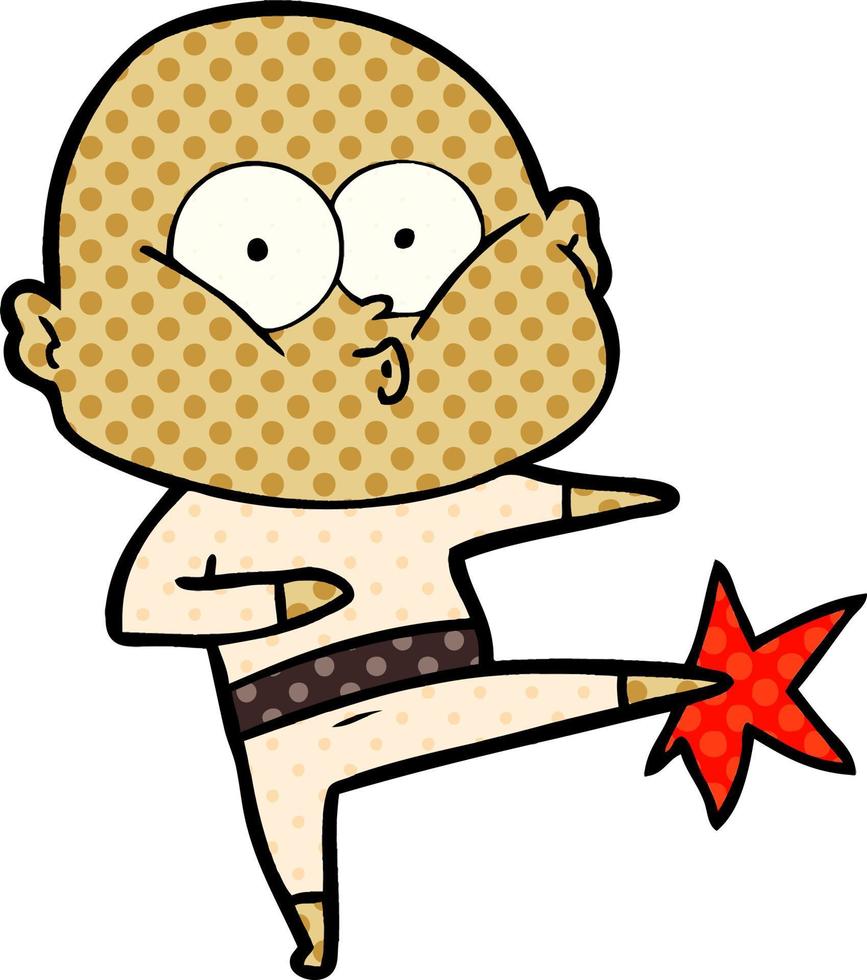 cartoon bald man staring vector
