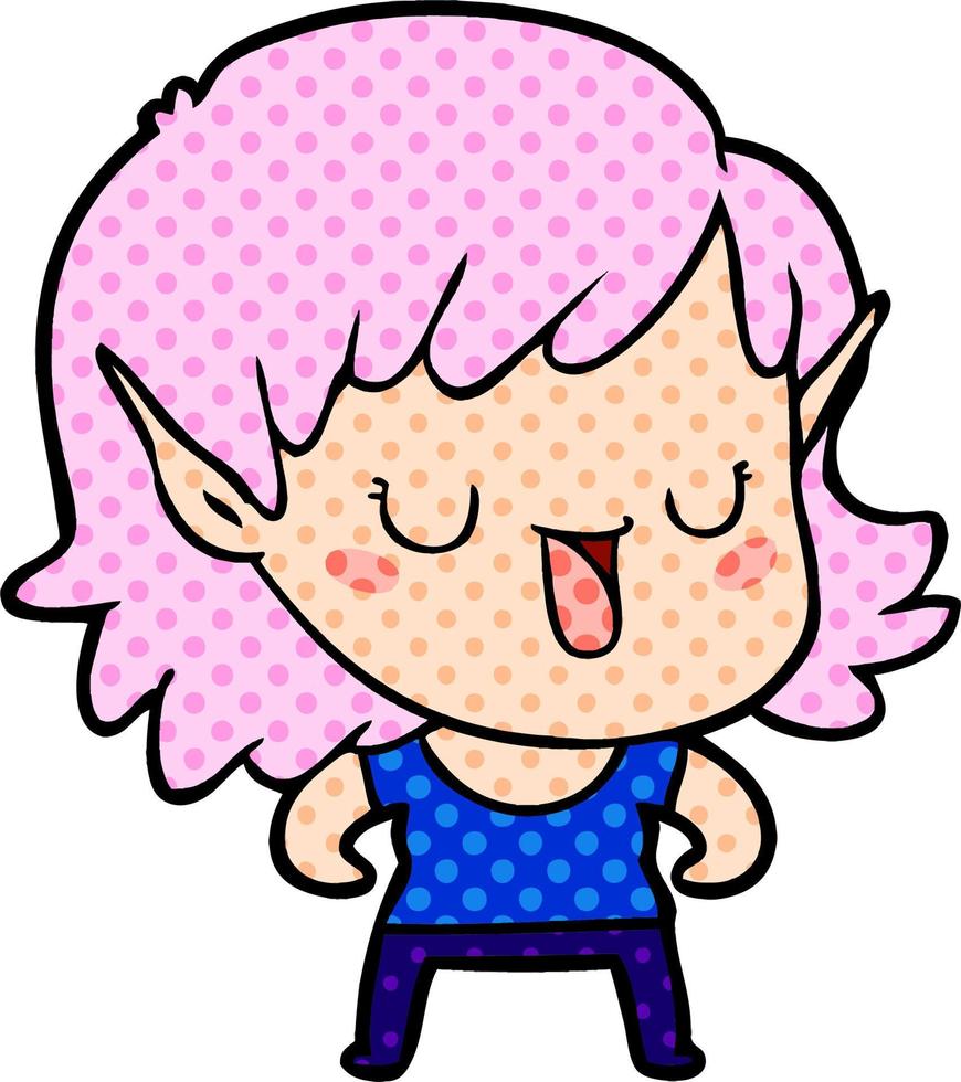 niña elfa de dibujos animados vector