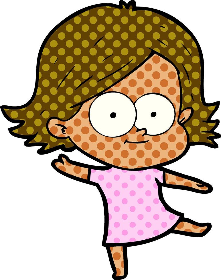 niña feliz de dibujos animados vector