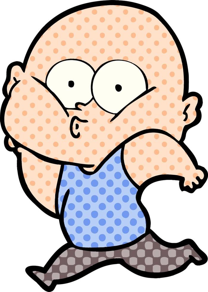 cartoon bald man staring vector