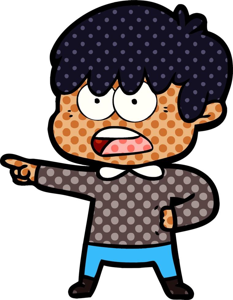 worried cartoon boy vector