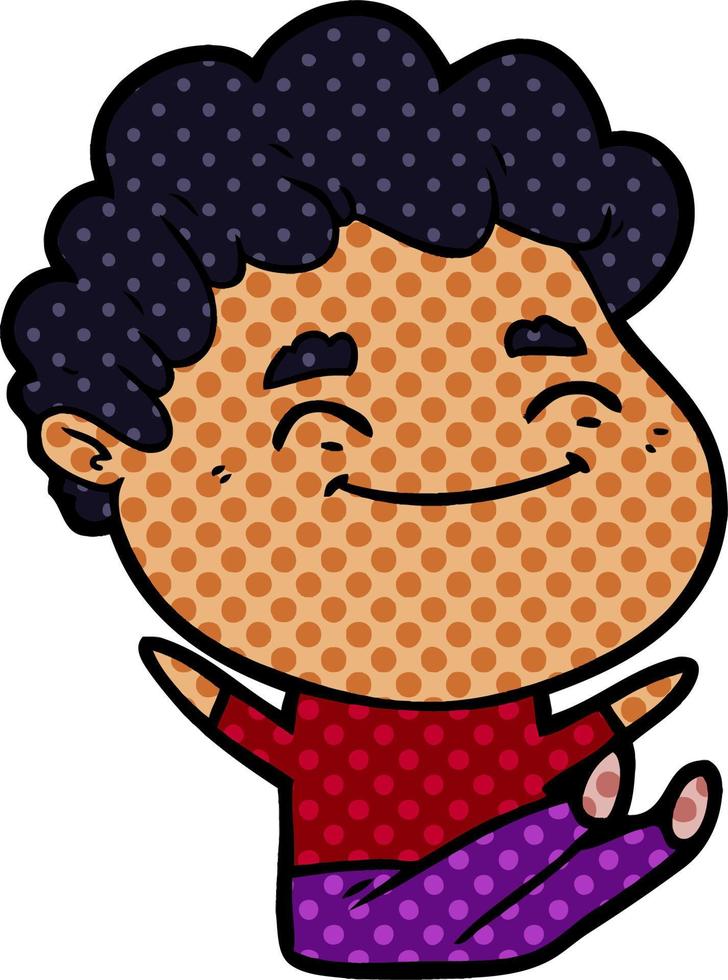 cartoon friendly man vector