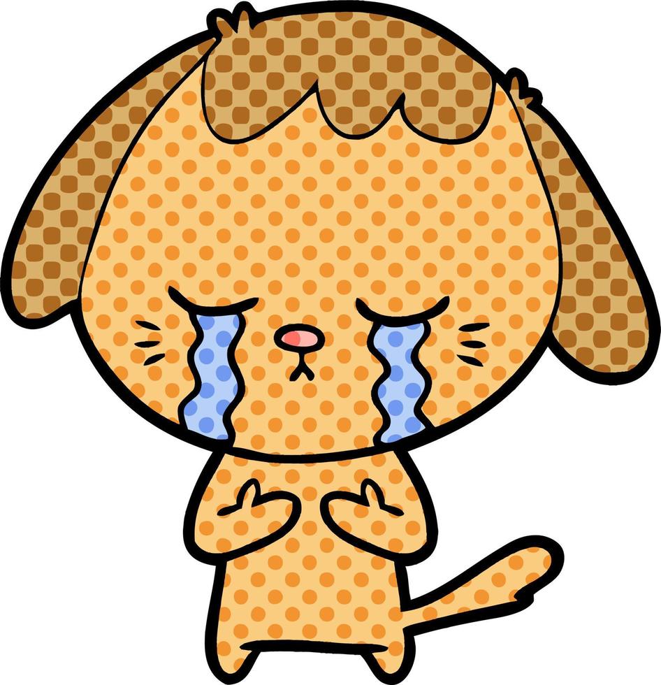 cartoon crying dog vector