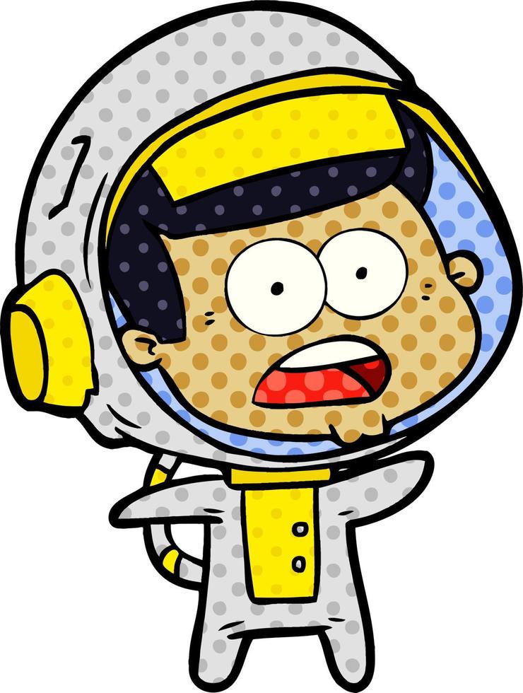 cartoon surprised astronaut vector