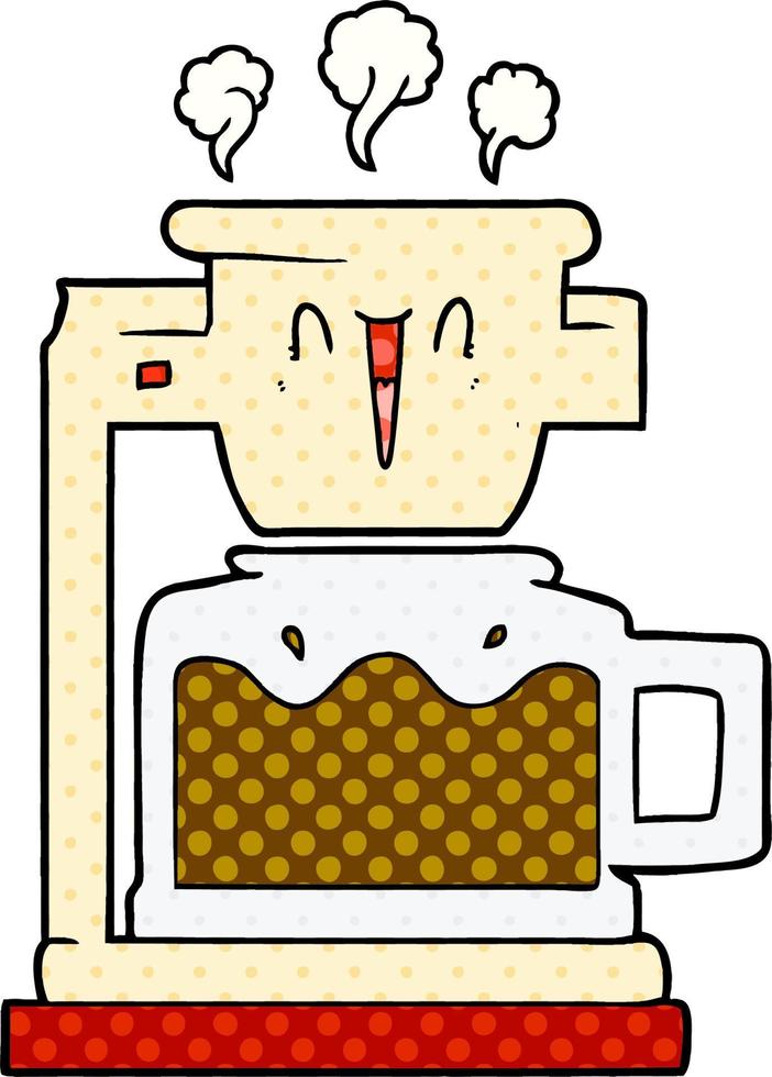 steaming hot coffee pot vector