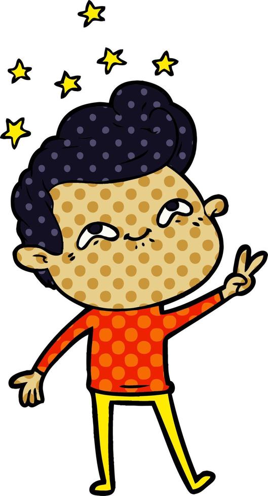 cartoon excited man vector