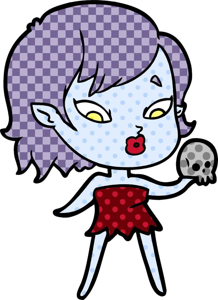 cute cartoon vampire girl vector