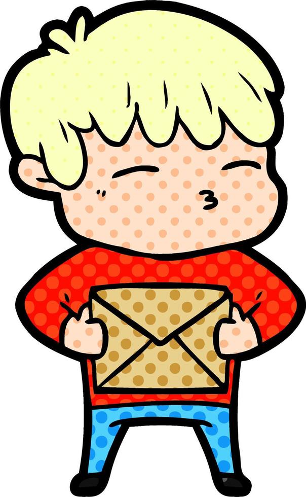 cartoon curious boy vector