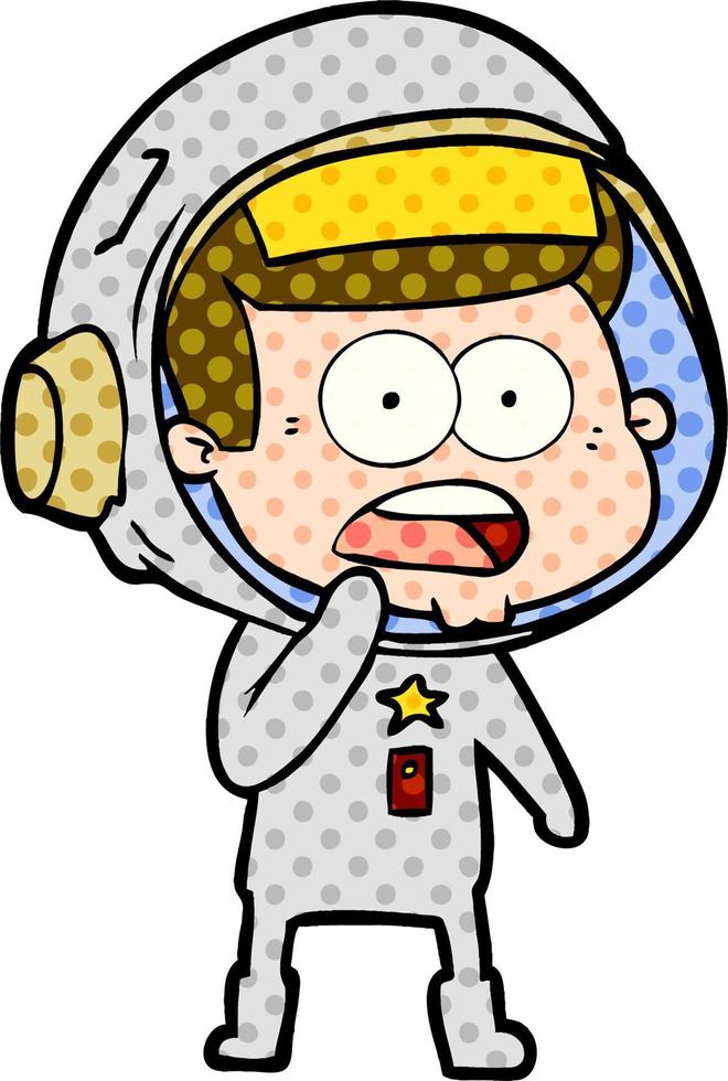 cartoon surprised astronaut vector