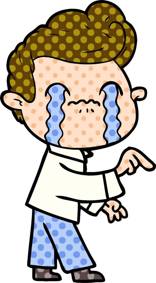cartoon man crying vector