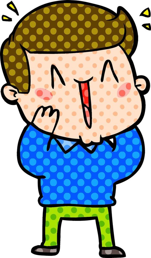 cartoon excited man vector