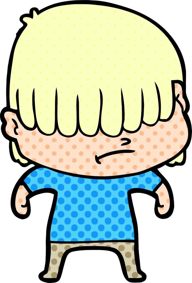 cartoon boy with untidy hair vector