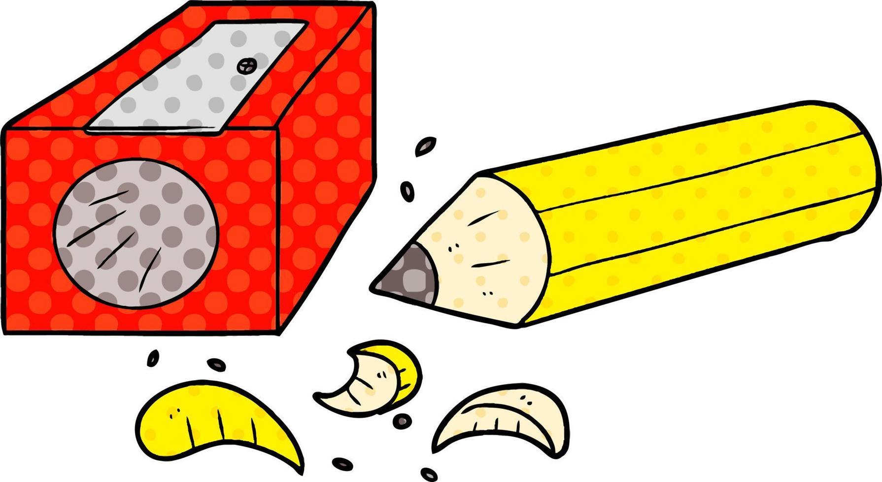 cartoon pencil and sharpener vector