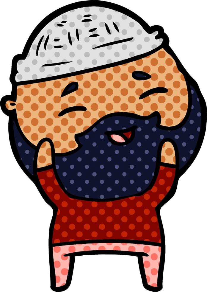 cartoon happy bearded man vector