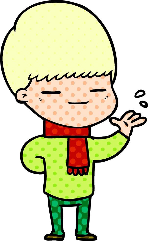 cartoon smug boy vector