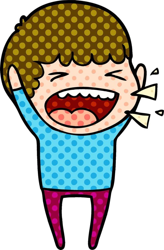 cartoon laughing man vector