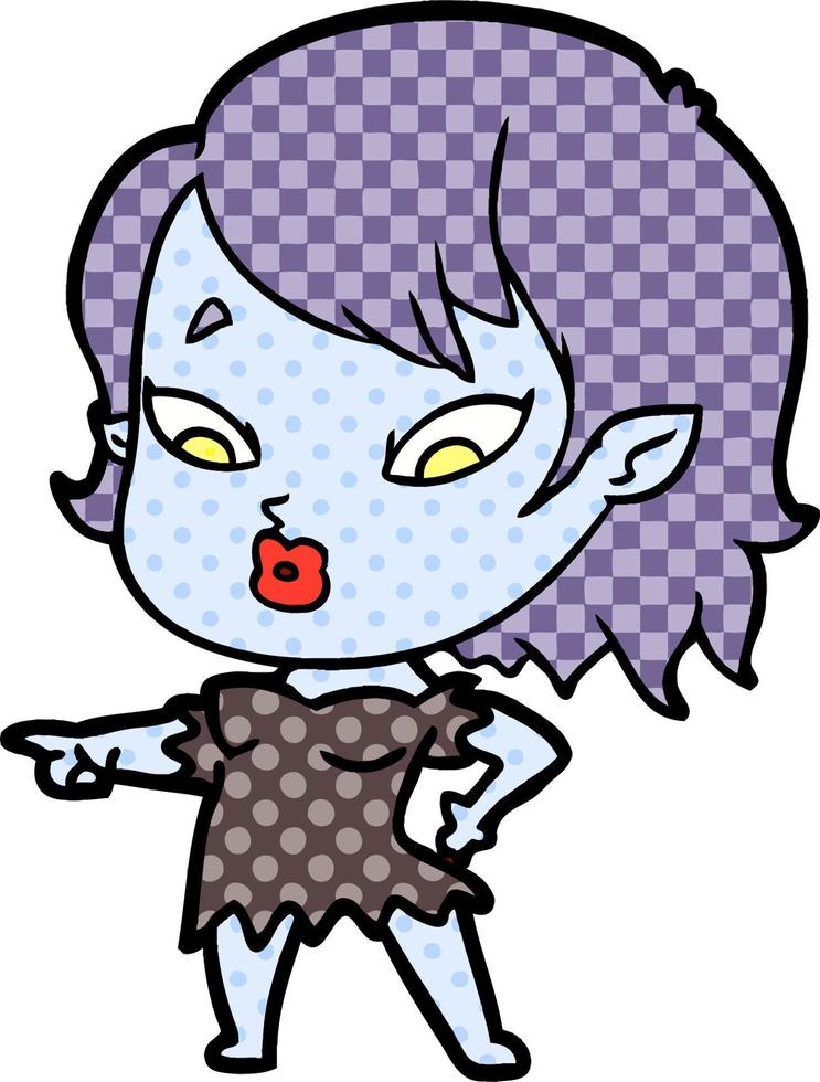 cute cartoon vampire girl vector