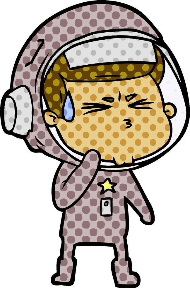 cartoon stressed astronaut vector