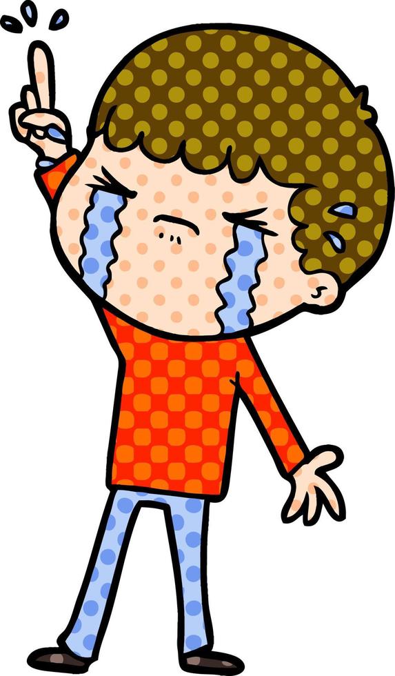 cartoon man crying vector