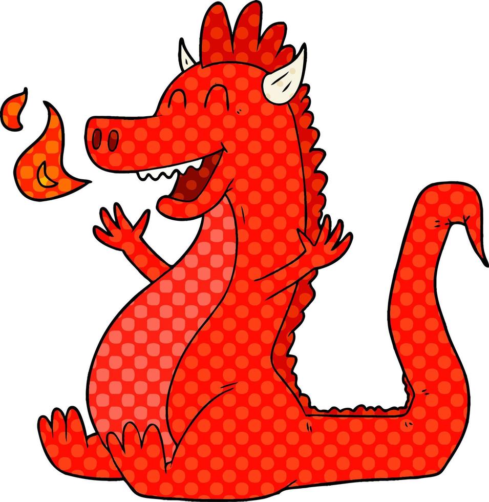 cartoon happy dragon vector