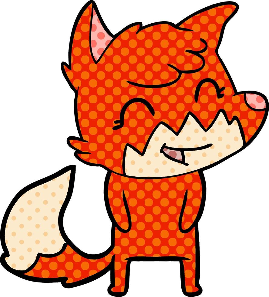 happy cartoon fox vector