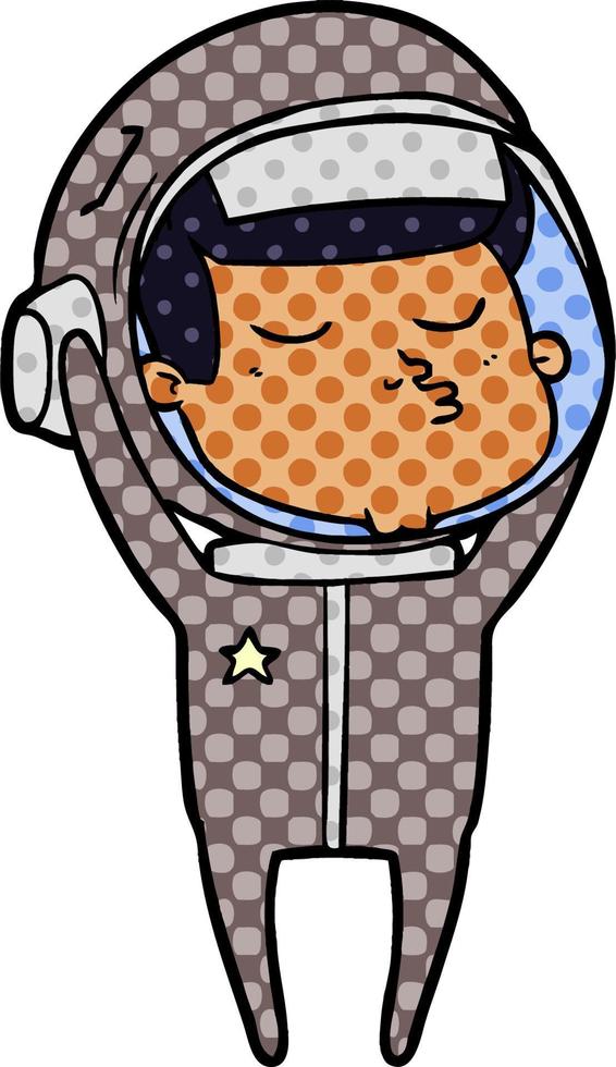 cartoon confident astronaut vector