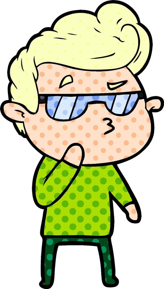 cartoon cool guy vector