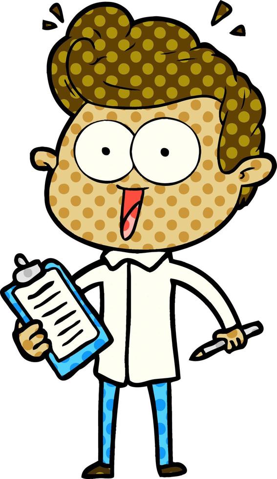 cartoon staring man vector