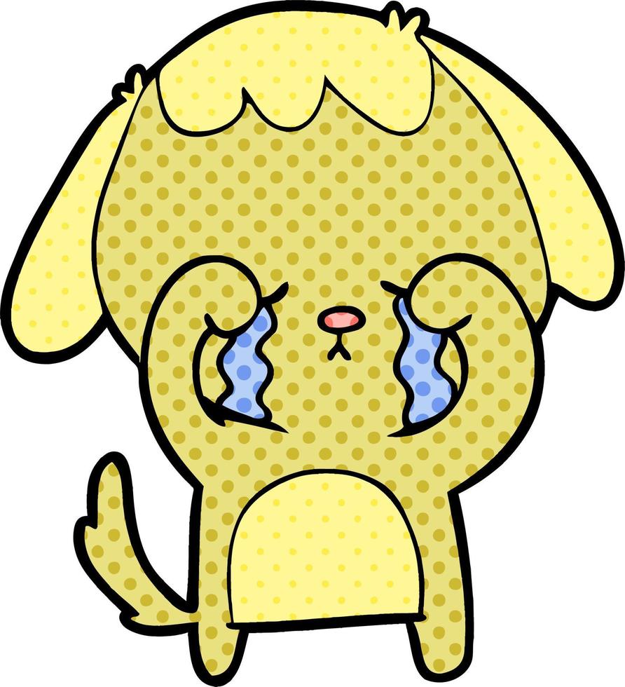 cartoon crying dog vector