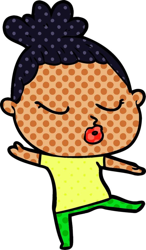 cartoon calm woman vector