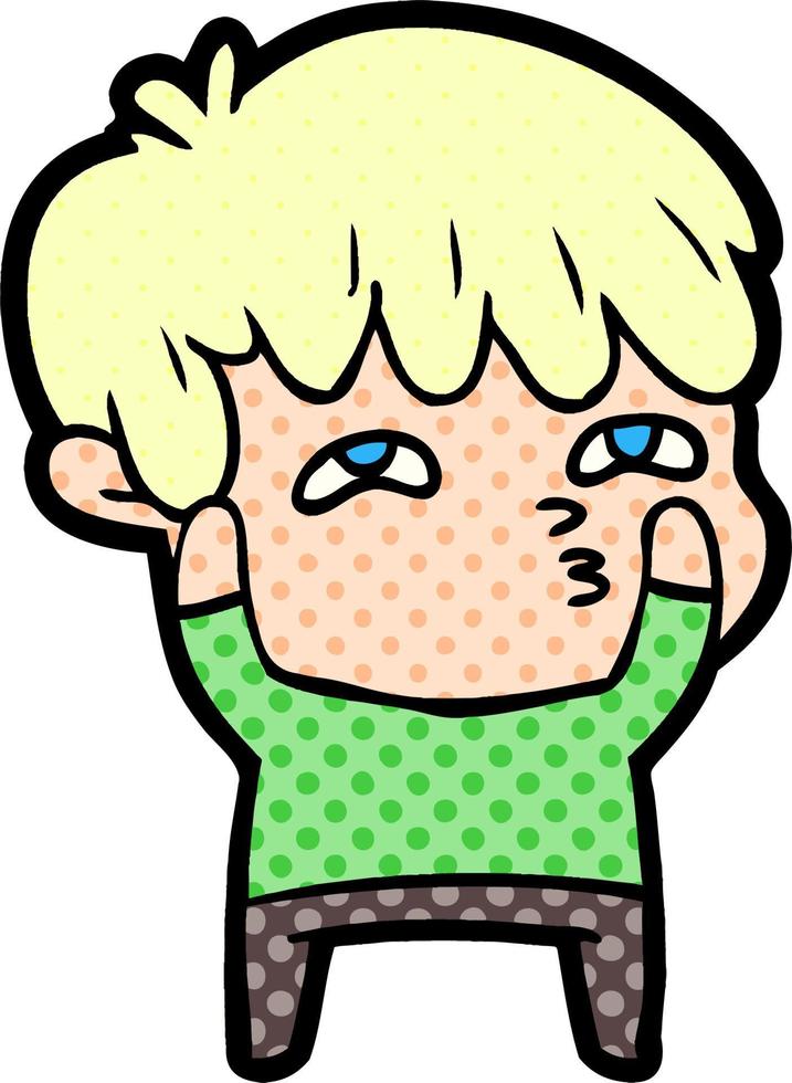 cartoon curious man vector