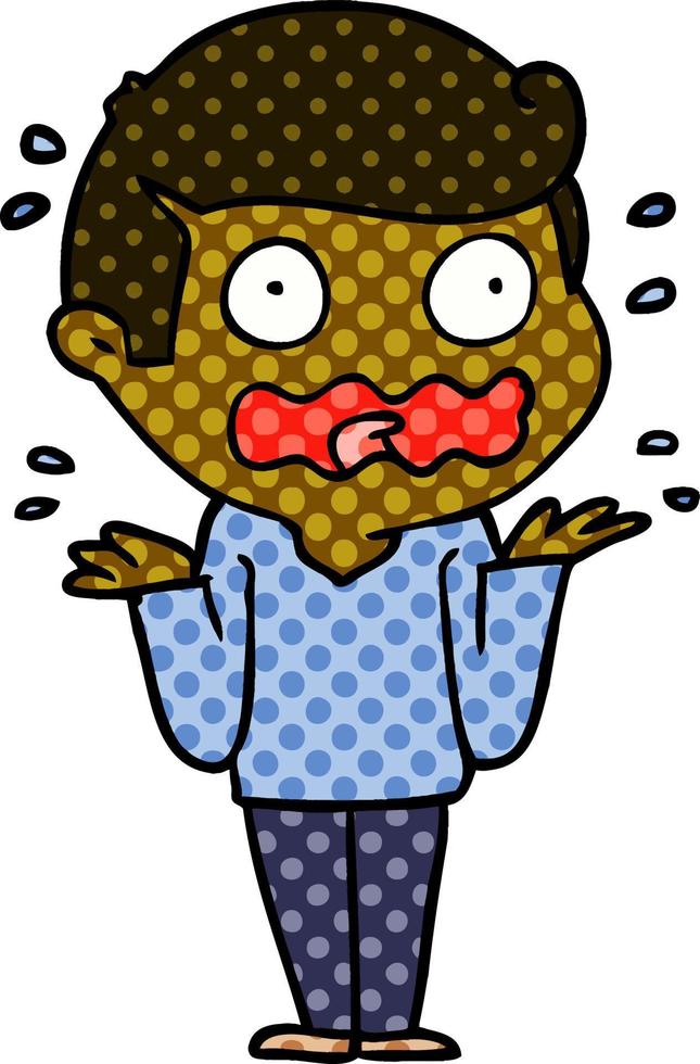 cartoon man totally stressed out vector