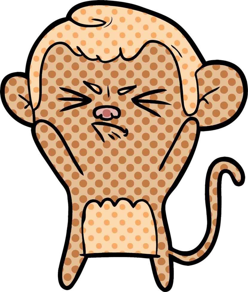 cartoon angry monkey vector