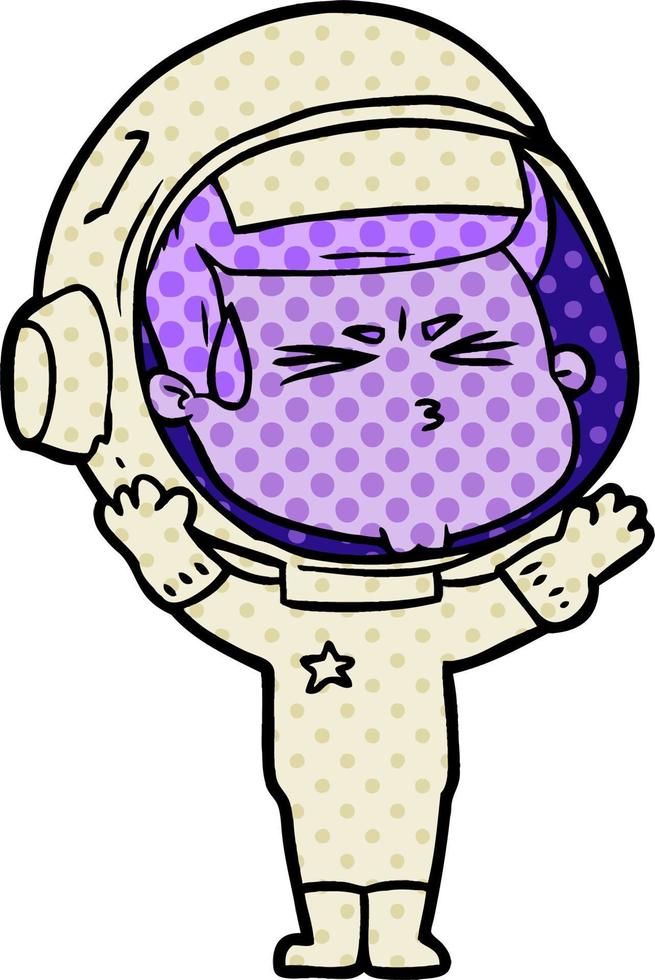 cartoon stressed astronaut vector