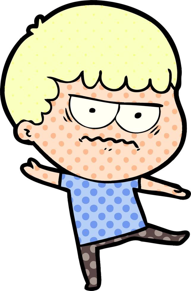 cartoon annoyed man vector