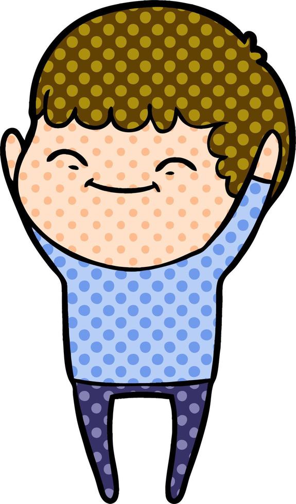 cartoon smiling boy vector