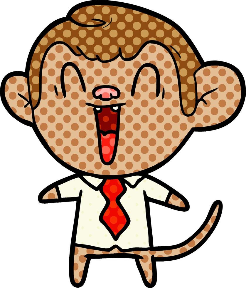 cartoon laughing monkey vector