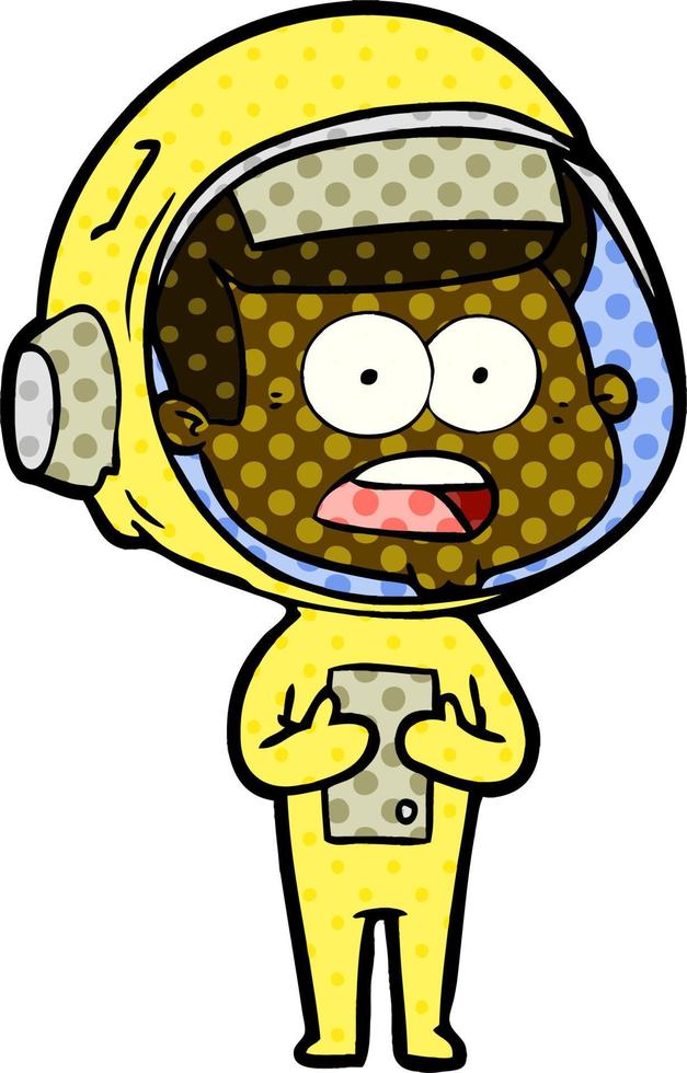 cartoon surprised astronaut vector