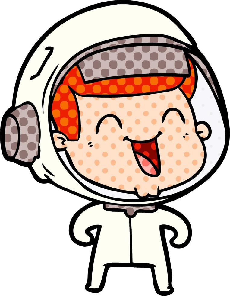 happy cartoon astronaut vector