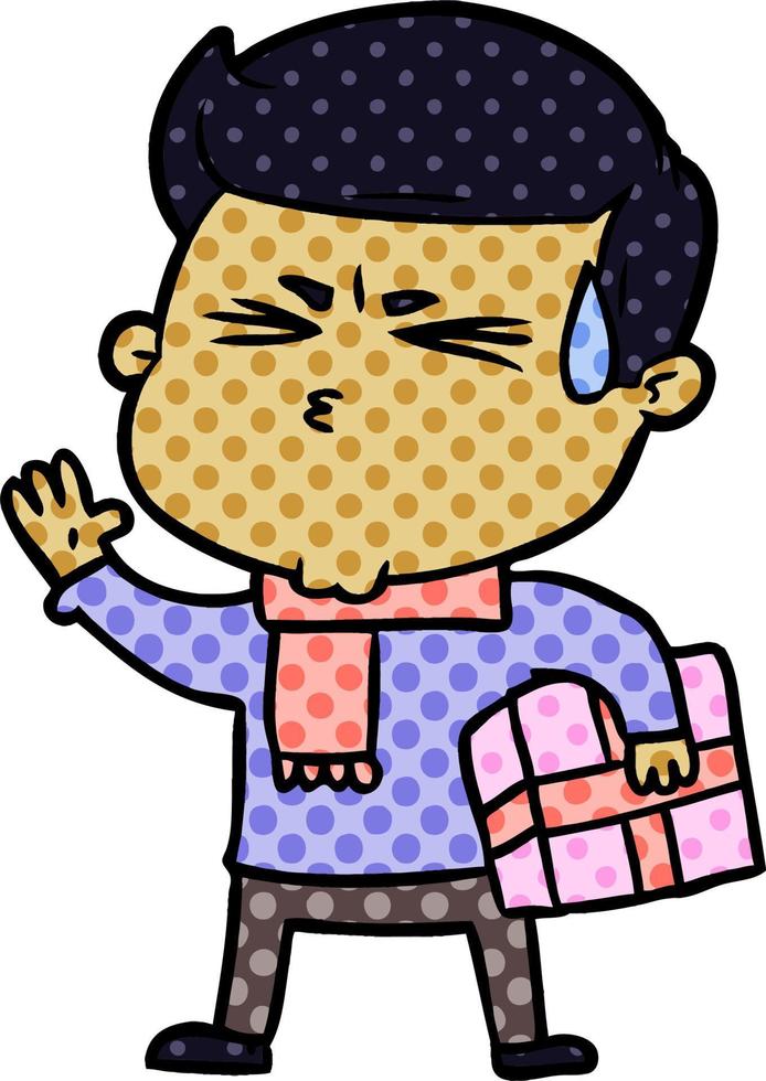 cartoon man sweating vector