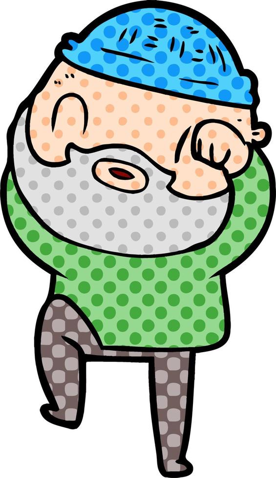 cartoon bearded man vector