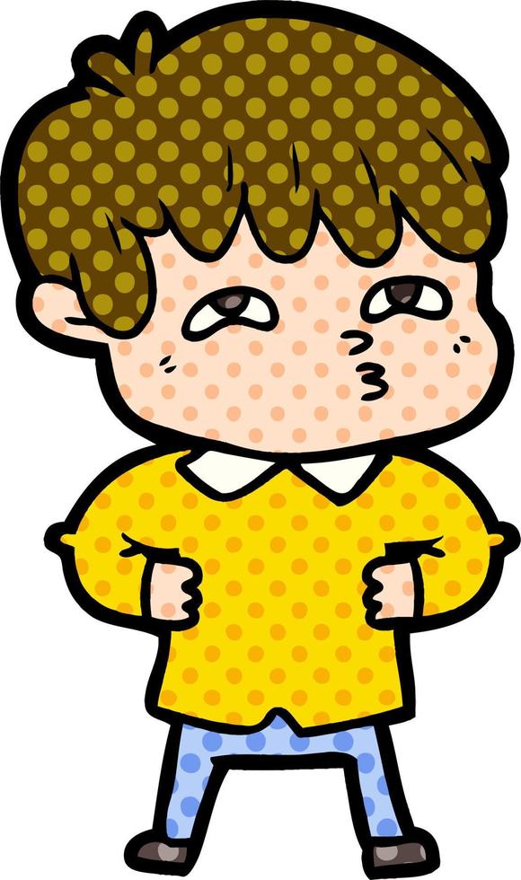 cartoon curious man vector